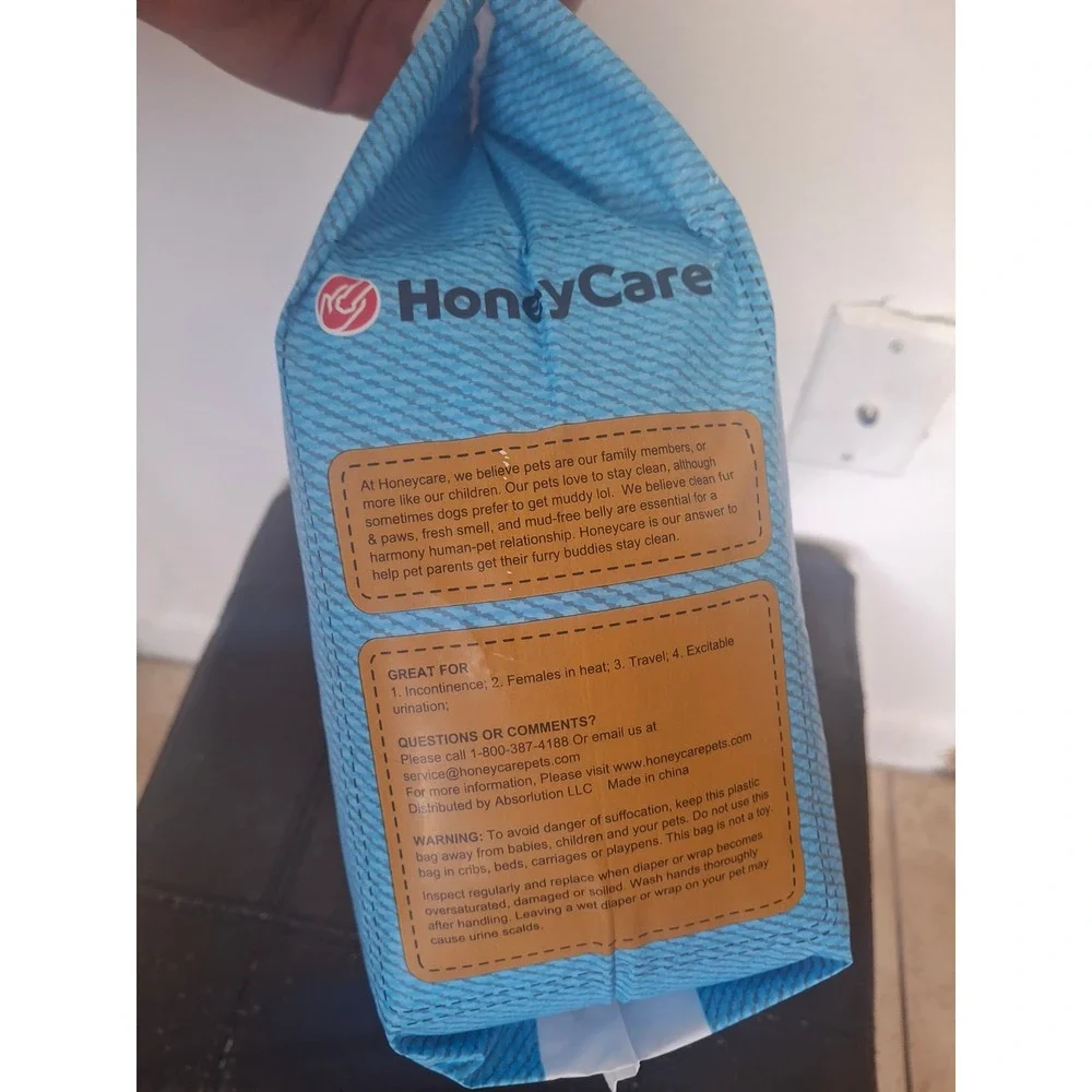 HoneyCare All-Absorb Disposable Pet Diapers Medium 30 Count 12-20 Inch Waist